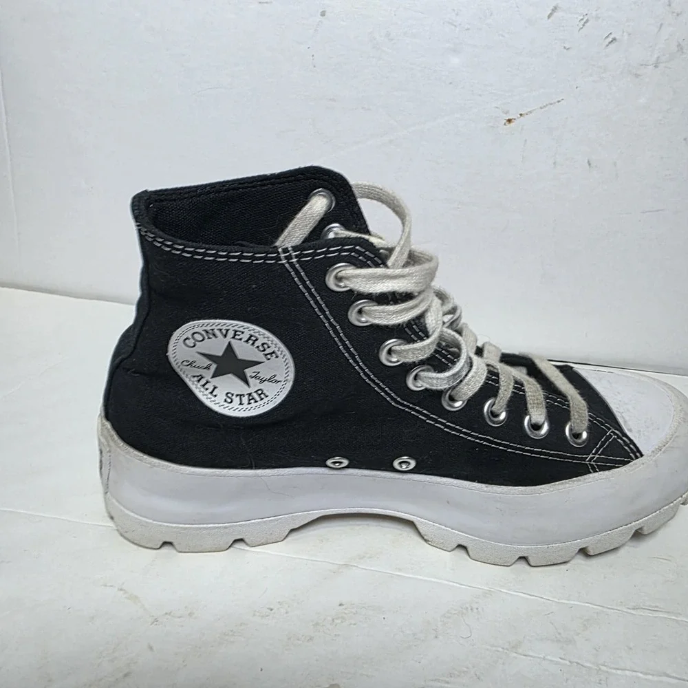 Converse Chuck Taylor All Star Lugged Hi Black Platform Sneakers Women's 8.5 - Picture 5 of 9